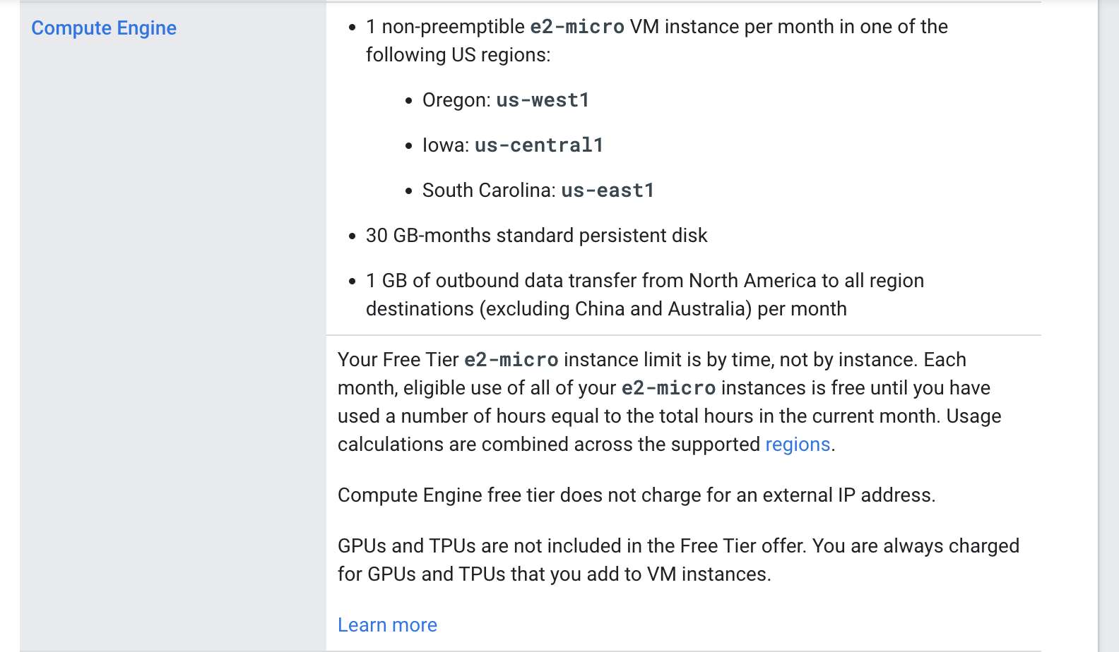 Free Tier Google Compute Engine Free Tier Google Compute Engine