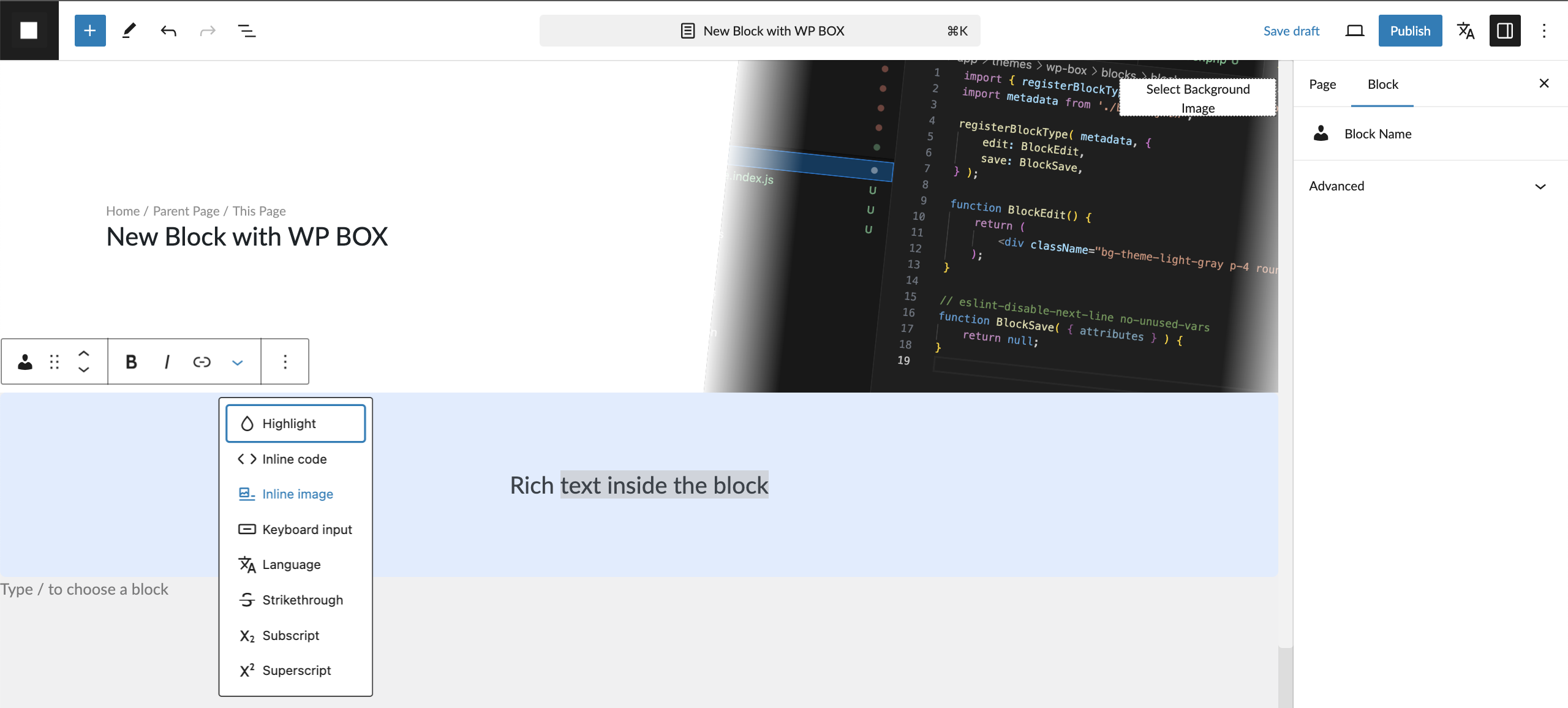 Custom Gutenberg Block in Editor